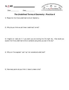 The Undefined Terms of Geometry Lesson Plan