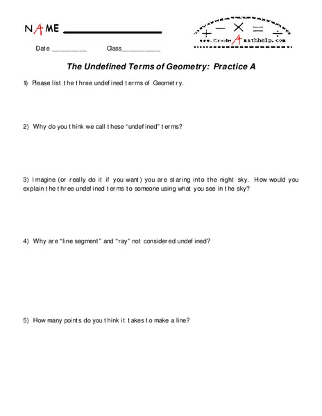 The Undefined Terms of Geometry Lesson Plan