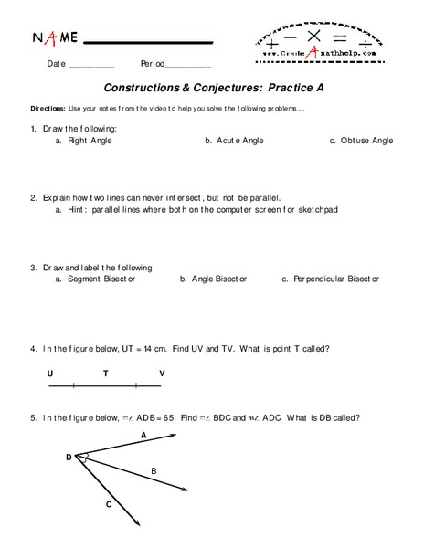 Contructions and Conjectures Lesson Plan