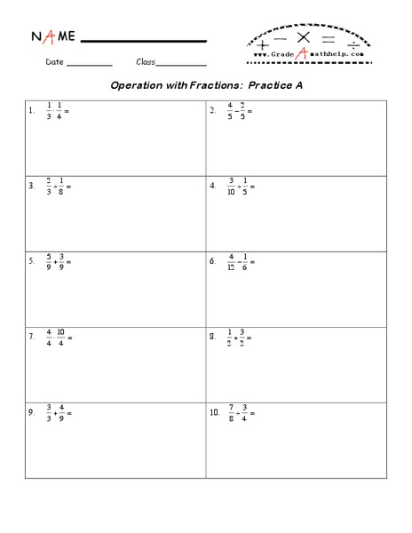 Operations with Fractions Lesson Plan