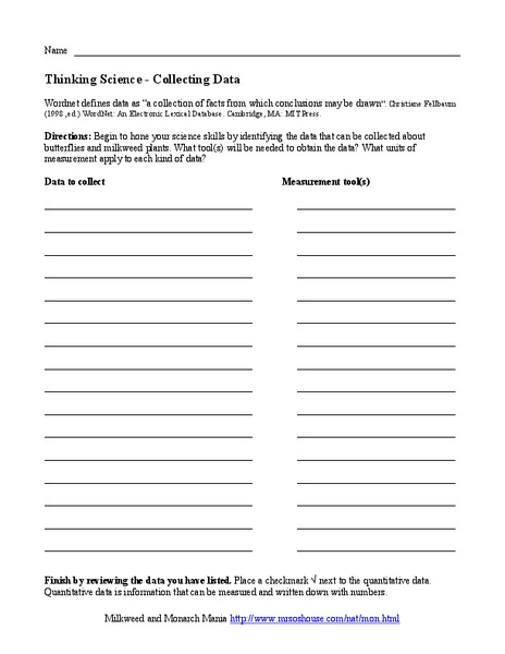 Think Science - Collecting Data Interactive