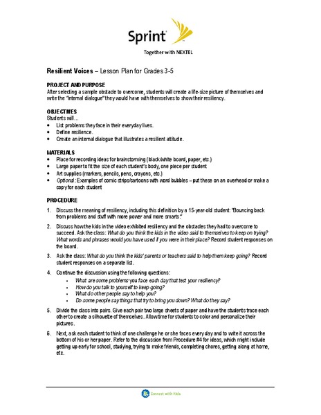 Resilient Voices Lesson Plan