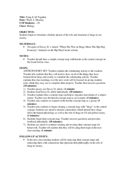 Tying it all Together Lesson Plan