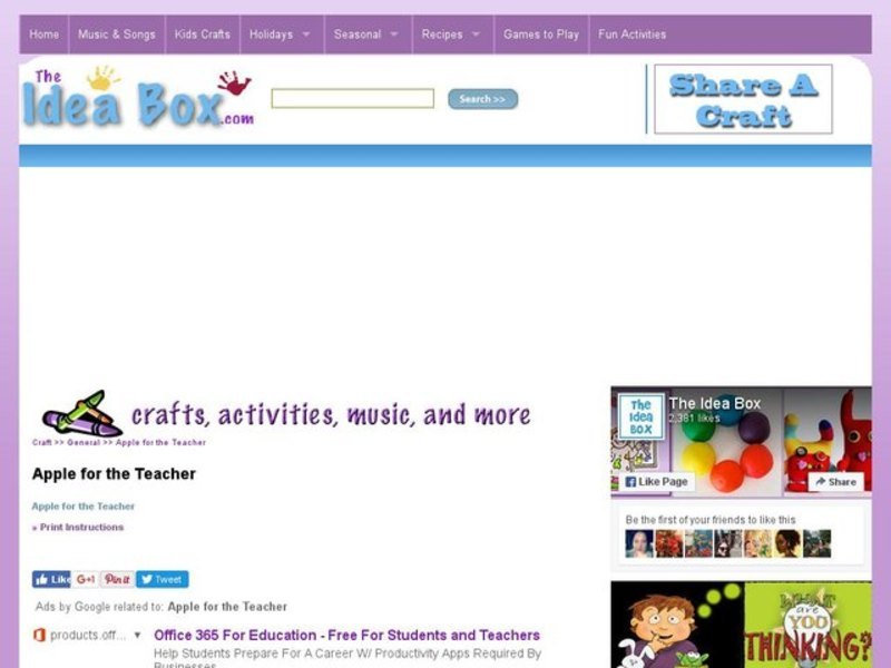 Apple for the Teacher Activity