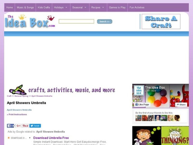 April Showers Umbrella Activity