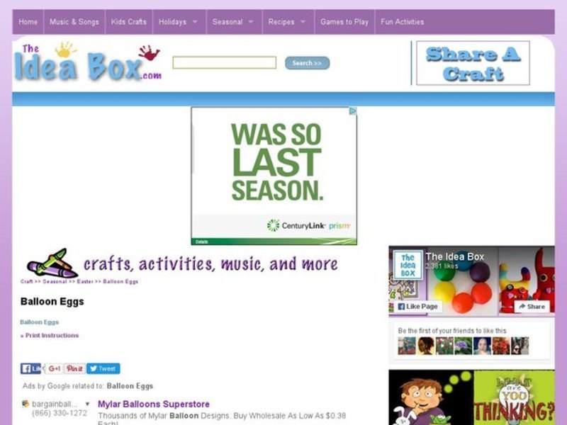 Balloon Eggs Activity