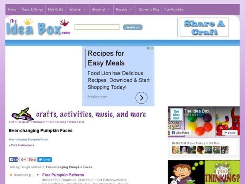 Ever Changing Pumpkin Faces Activity