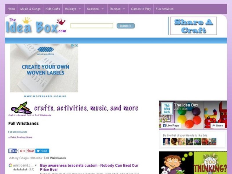 Fall Wristbands Activity