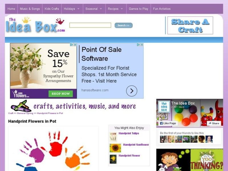 Handprint Flowers in Pot Activity