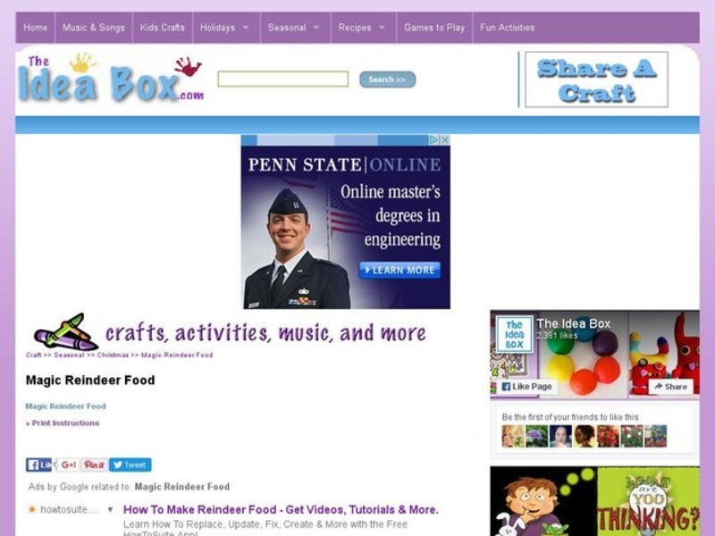 Magic Reindeer Food Activity