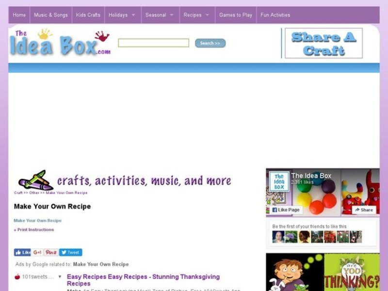 Make Your Own Recipe Activity