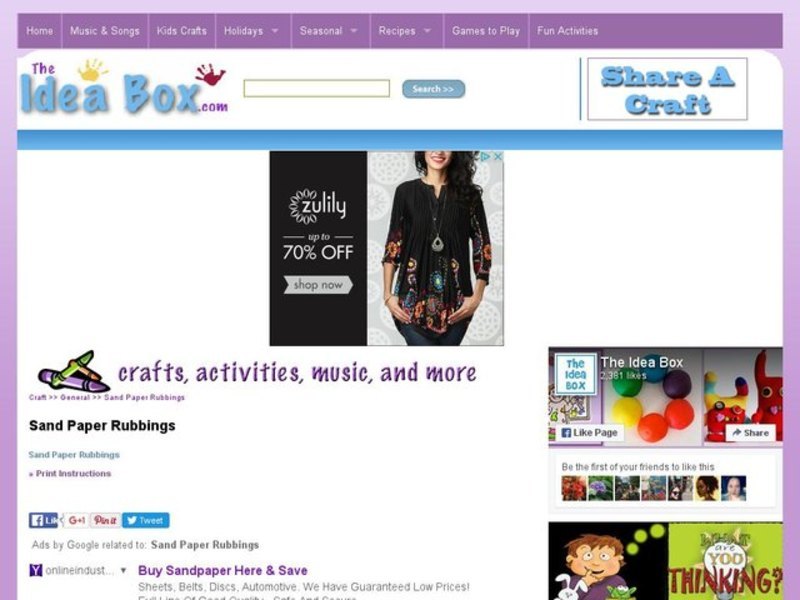 Sand Paper Rubbings Activity