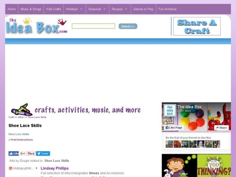 Shoe Lace Skills Activity