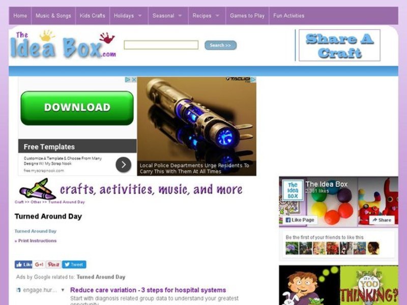 Turned Around Day Activity