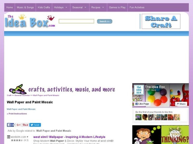 Wall Paper and Paint Mosaic Activity