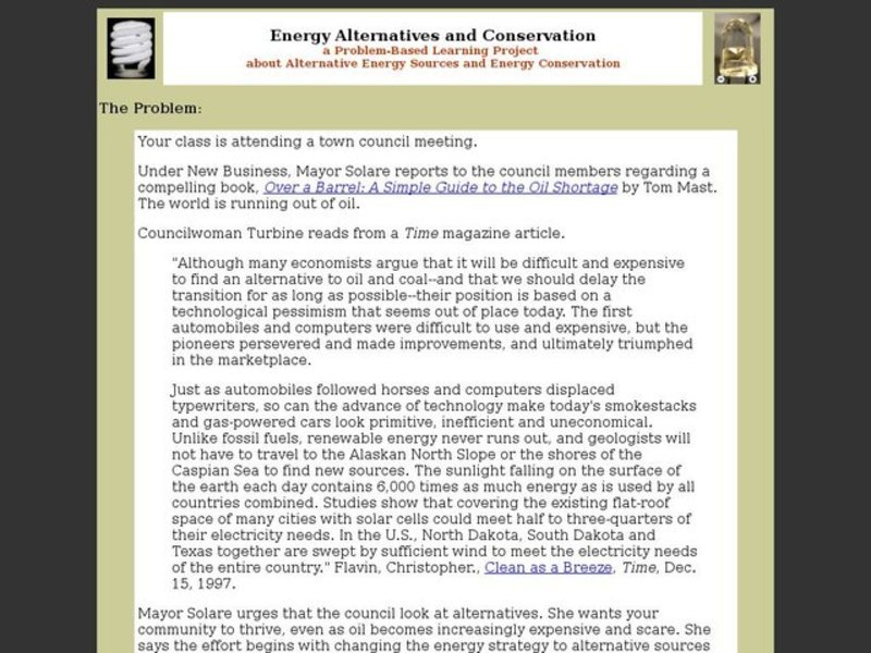 Energy Alternatives and Conservation Interactive