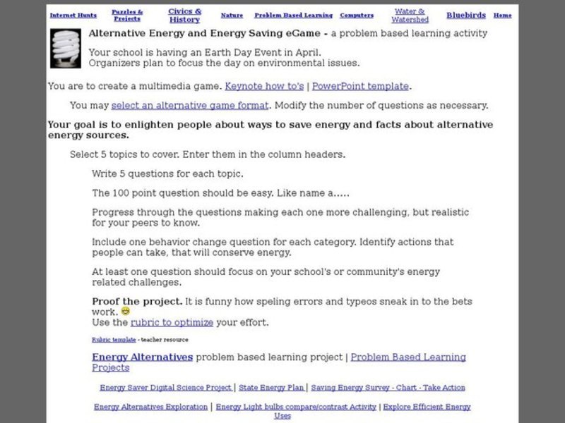 Alternative Energy and Energy Saving Game Interactive