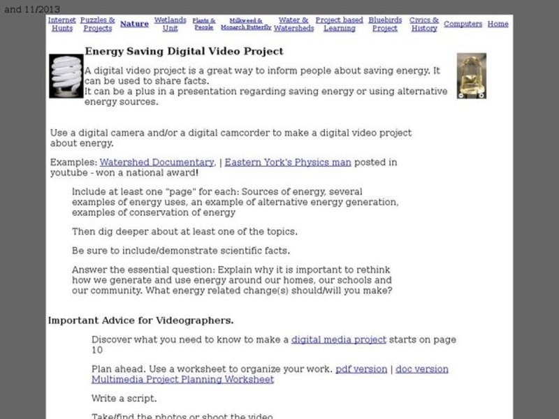 Energy Saving Digital Video Project Interactive