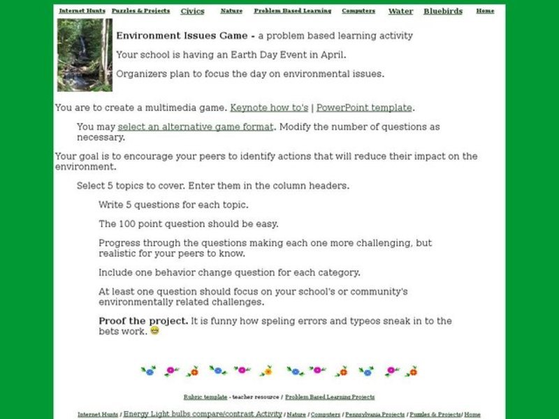 Environmental Issues Game Interactive