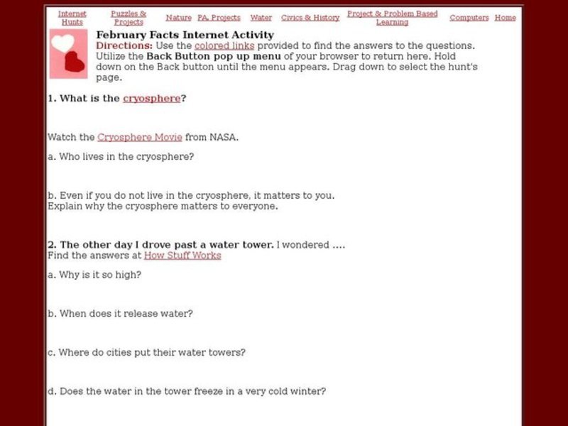 February Facts Internet Hunt Interactive