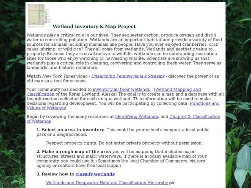 Wetland Inventory and Map Project Interactive