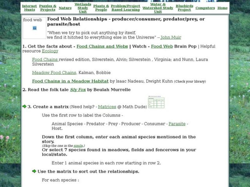Food Web Relationships Interactive