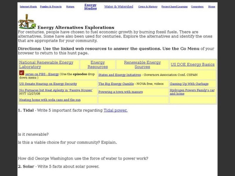 Energy Alternatives Explorations Interactive
