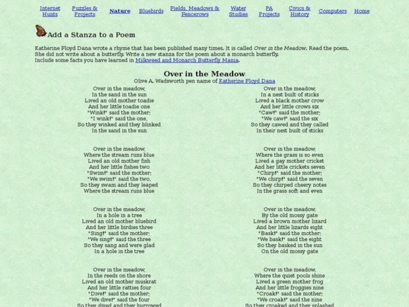 Add a Stanze to a Poem Worksheet