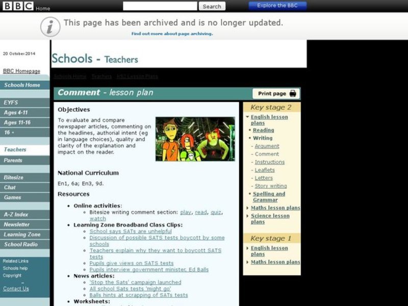 Comments Lesson Plan
