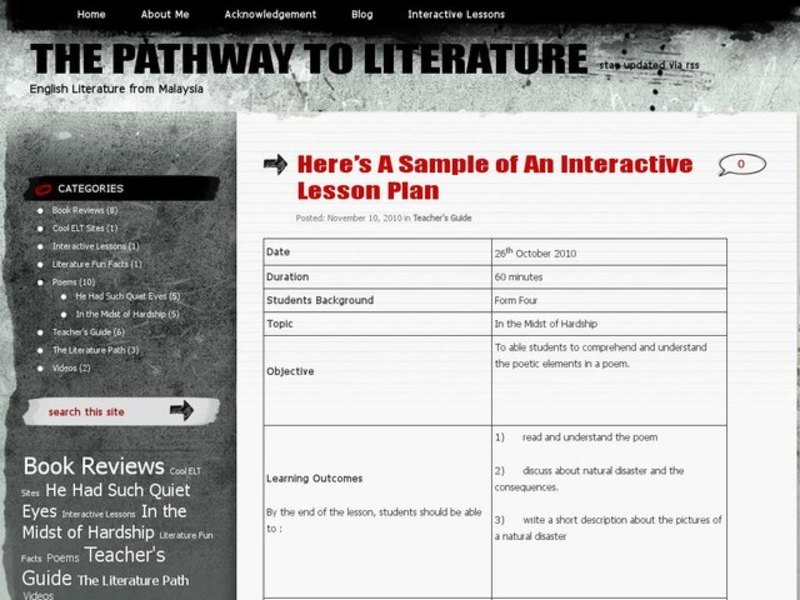 In the Midst of Hardship Lesson Plan