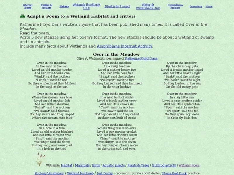 Adapt a Poem to a Wetland Habitat Interactive