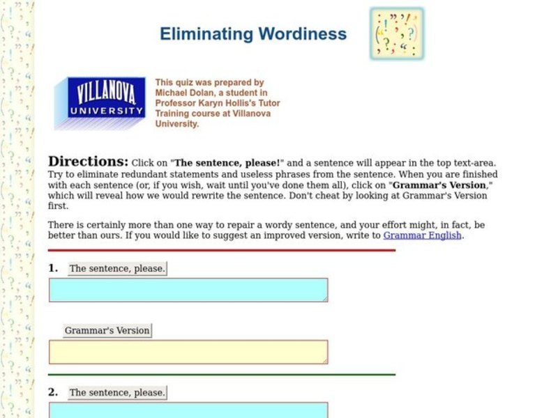 Eliminating Wordiness Interactive
