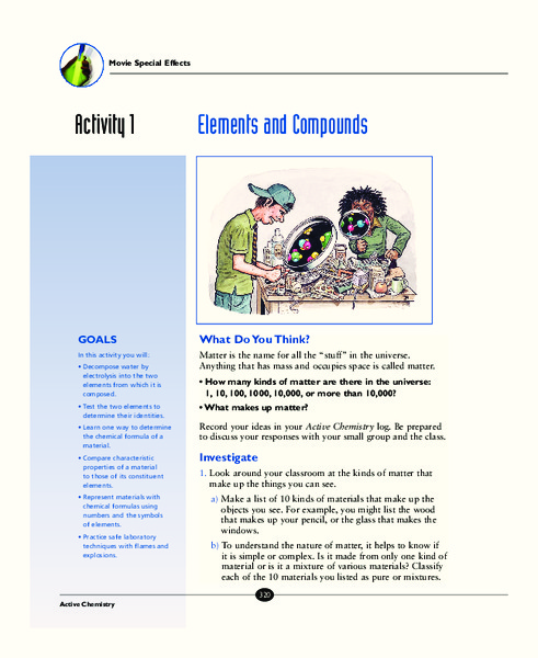 Elements and Compounds Activity