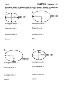 Ellipse Worksheet