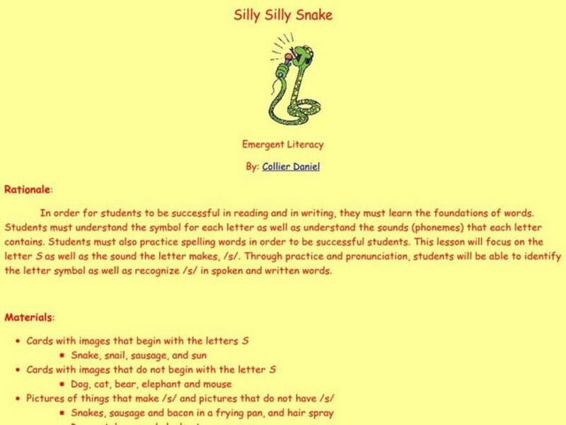 Emergent Literacy Lesson Plan