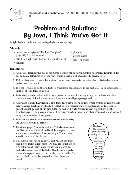 Problem and Solution: By Jove, I Think You've Got It Printables
