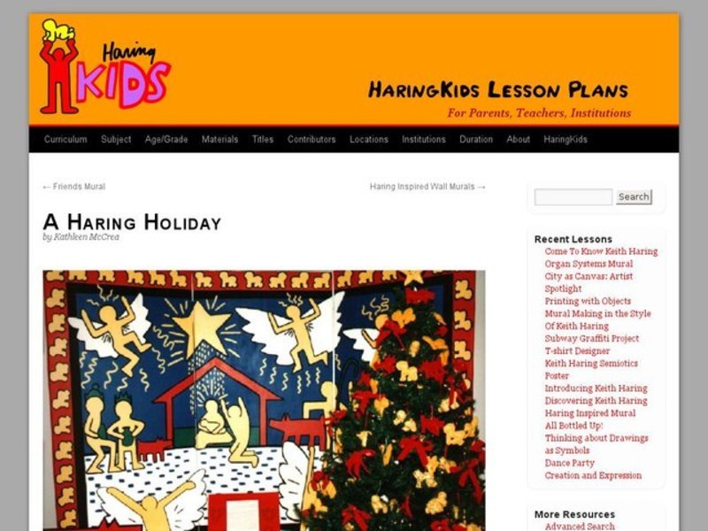 A Haring Holiday Lesson Plan