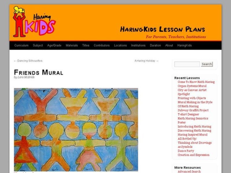 Friends Mural Lesson Plan