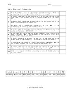 Empirical Probability Worksheet