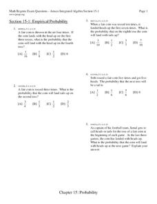 Empirical Probability Worksheet