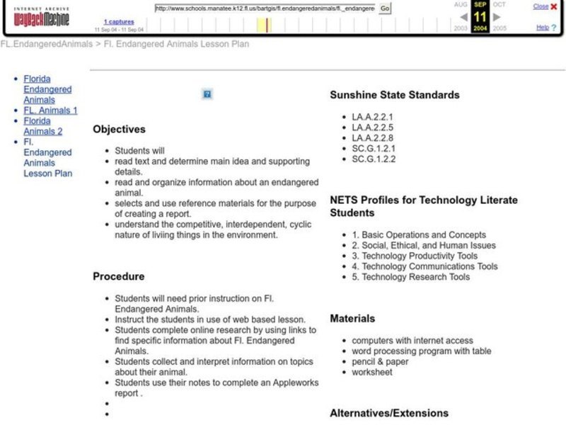 Endangered Animals Lesson Plan