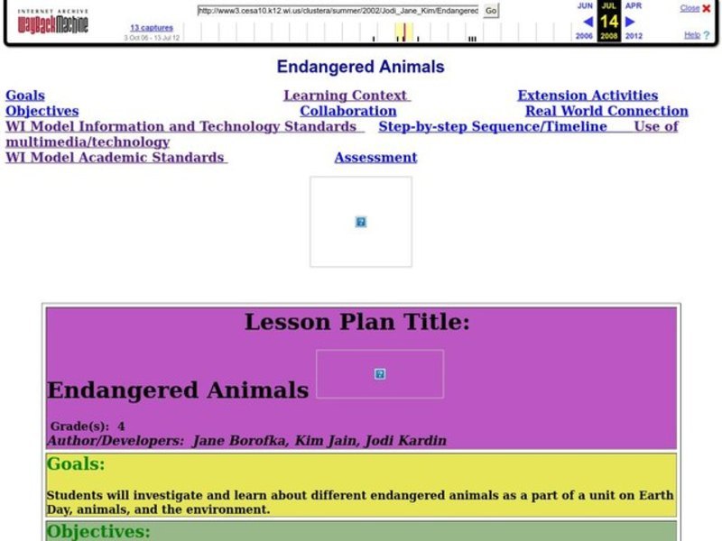 Endangered Animals Lesson Plan