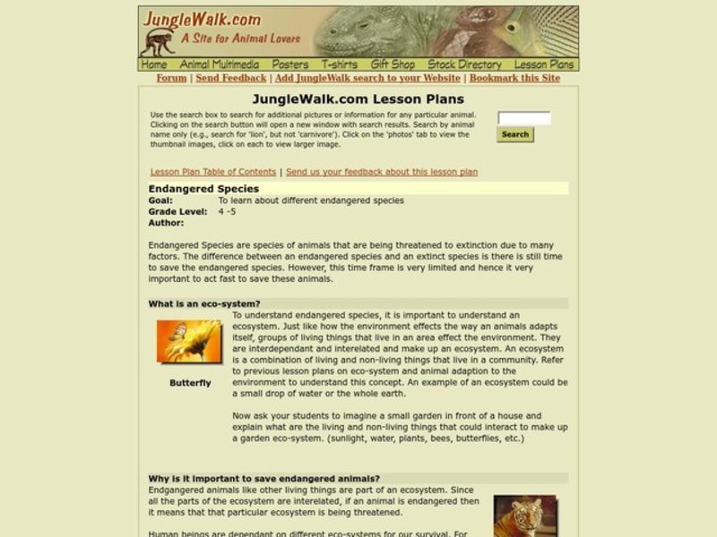 Endangered Species Lesson Plan