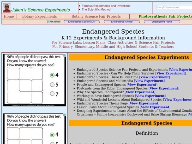 Endangered Species Lesson Plan
