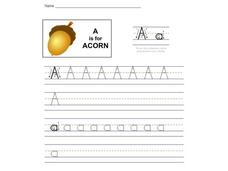 A is for Acorn Worksheet