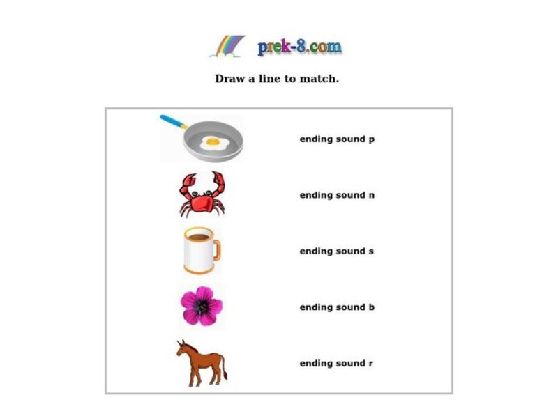 Ending Sounds Worksheet