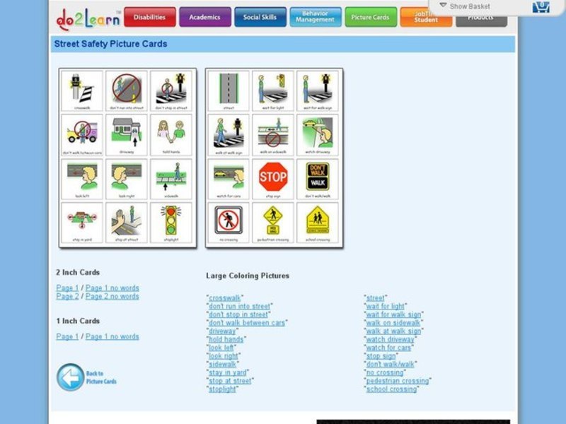 Street Safety Picture Cards Printables