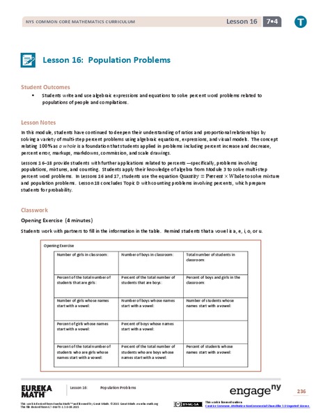 Population Problems Lesson Plan