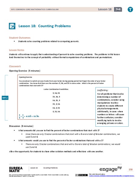 Counting Problems Lesson Plan
