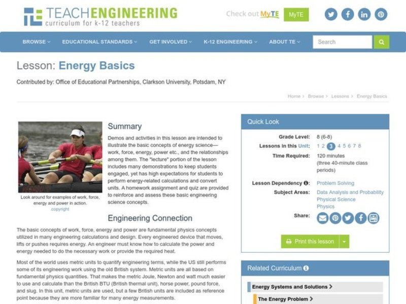 Energy Basics Lesson Plan